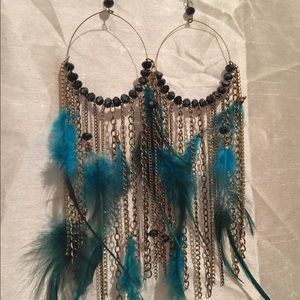 Feather Chain Earrings